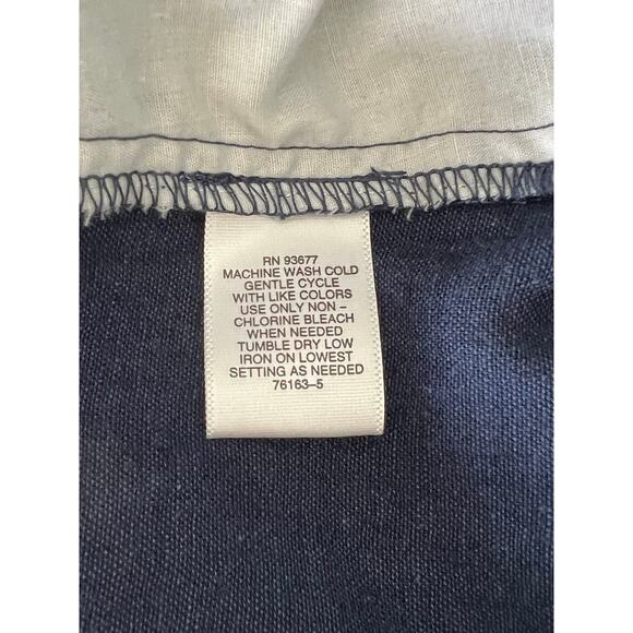 Liz Claiborne- Vintage Tie-waist Navy Blue Button Front Skirt Size 8 - Picture 4 of 7